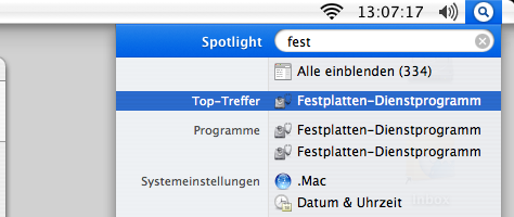 Mac OS X Sicherung | Schritt 1